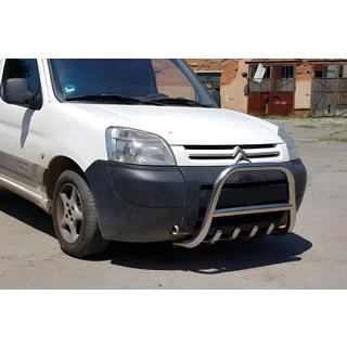 Кенгурятник WT003 (нержавейка) Peugeot Partner 1996-2008 гг. фото 3