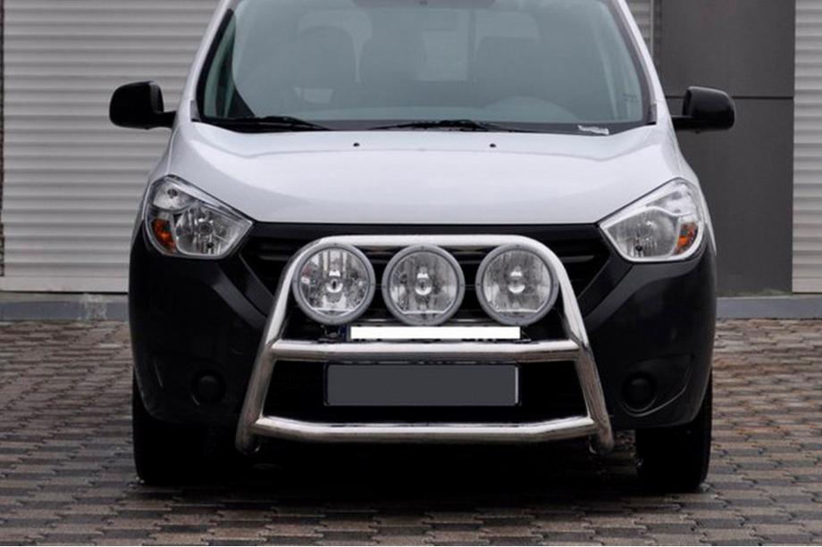 Dacia Dokker 2013-2022 гг. Защита переднего бампера WT022 (нержавейка) Image