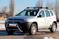 Dacia Duster 2008-2018 гг. Передняя защита WT022 Нержавейка фото 2