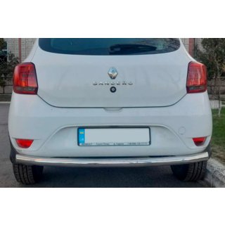 Задняя дуга AK002 (нержавейка) Renault Sandero 2013-2022 гг. фото 1