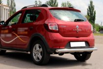 Dacia Sandero 2013-2020 гг. Задняя дуга AK002 (нержавейка) фото 2