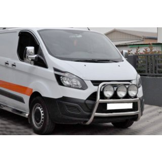 Защита переднего бампера WT022 (нержавейка) Ford Custom 2013-2022 гг. фото 4