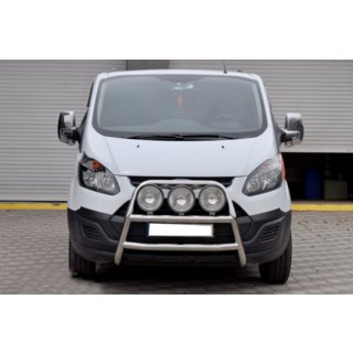 Защита переднего бампера WT022 (нержавейка) Ford Custom 2013-2022 гг. фото 1