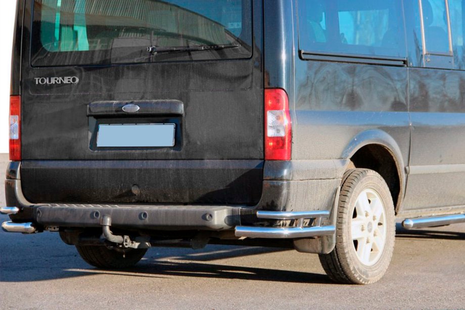 Ford Transit 2000–2014 гг. Задние уголки AK003-Double (нержавейка) Image