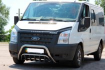 Ford Transit 2000–2014 гг. Защита переднего бампера WT002 (2006-2014, Нержавейка) фото 2