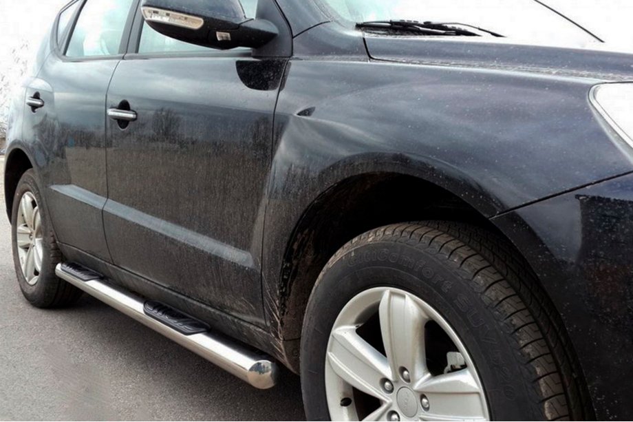 Geely Emgrand X7 2011- гг. Боковые трубы (2 шт., нержавейка) Image