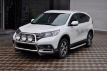 Honda CRV 2012-2016 гг. Передняя защита WT018 (нержавейка) фото 3