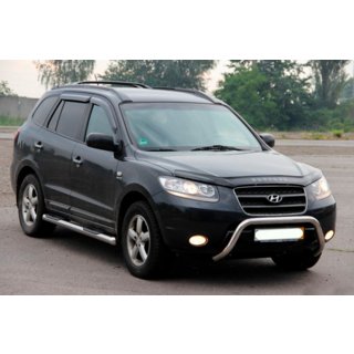 Кенгурятник WT007 (нержавейка) Hyundai Santa Fe 2 2006-2012 гг. фото 2