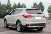 Hyundai Santa Fe 3 2012-2018 гг. Задняя дуга AK002 (нерж. сталь) фото 3