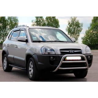 Защита переднего бампера WT022 (нержавейка) Hyundai Tucson JM 2004- гг. фото 3