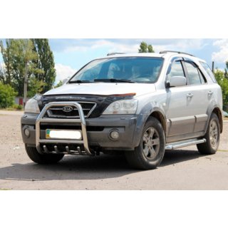Кенгурятник QT007 (нержавейка) Kia Sorento I BL 2002-2009 гг. фото 2
