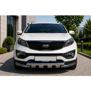 Передняя защита ST009-15 (2013-2015, Нержавейка) Kia Sorento II XM 2009-2014 гг.