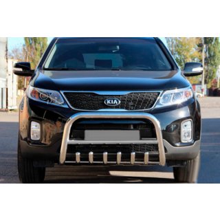 Защита переднего бампера WT021 (нерж. сталь) Kia Sorento II XM 2009-2014 гг. фото 1