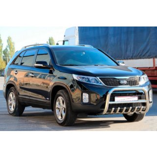 Защита переднего бампера WT021 (нерж. сталь) Kia Sorento II XM 2009-2014 гг. фото 3