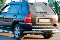 Kia Sportage 2004-2010 гг. Задняя дуга AK007 (нержавейка) фото 1