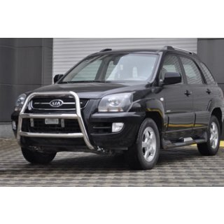 Кенгурятник WT018 (нержавейка) Kia Sportage 2004-2010 гг. фото 1