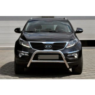 Защита переднего бампера WT006 (нержавейка) Kia Sportage 2010-2015 гг. фото 1