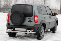 Chevrolet Niva 1998-2020 гг. Задняя дуга AK015 (нержавейка) фото 1