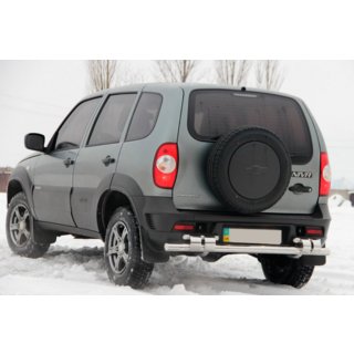 Задняя дуга AK015 (нержавейка) Chevrolet Niva 1998-2020 гг. фото 3