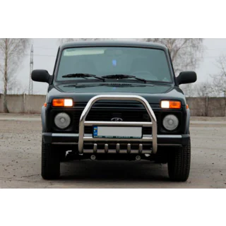 Кенгурятник QT007 (нержавейка) Lada Niva та Urban 1977- гг. фото 1