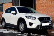 Mazda CX-5 2012-2017 гг. Передняя защита WT021 (нержавейка) фото 2