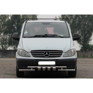 Передняя защита Shark ST015 (нержавейка) Mercedes Vito W639 2004-2014 гг. фото 1
