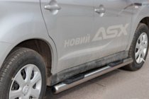 Mitsubishi ASX 2010-2023 гг. Боковые трубы BB002 (2 шт., нержавейка) фото 3