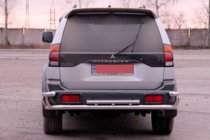 Mitsubishi Pajero Sport 1996-2007 гг. Задняя защита AK005-2 (нерж. сталь) фото 2