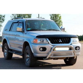 Передняя защита WT022 Нержавейка Mitsubishi Pajero Sport 1996-2007 гг. фото 3