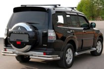 Mitsubishi Pajero Wagon IV 2006-2021 гг. Задняя дуга AK003 Двойная (нерж. сталь) фото 1