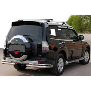 Задняя дуга AK003 Двойная (нерж. сталь) Mitsubishi Pajero Wagon IV 2006-2021 гг. фото 1