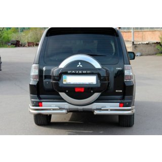 Задняя дуга AK003 Двойная (нерж. сталь) Mitsubishi Pajero Wagon IV 2006-2021 гг. фото 2