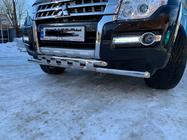 Mitsubishi Pajero Wagon IV 2006-2021 гг. Передняя защита ST015 (нержавейка) фото 6