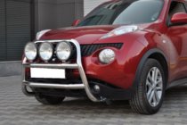 Nissan Juke 2010-2019 гг. Защита переднего бампера WT018 (нержавейка) фото 5
