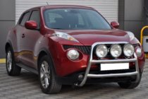 Nissan Juke 2010-2019 гг. Защита переднего бампера WT018 (нержавейка) фото 1