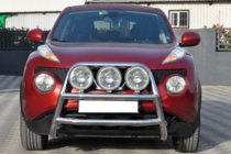 Nissan Juke 2010-2019 гг. Защита переднего бампера WT018 (нержавейка) фото 3