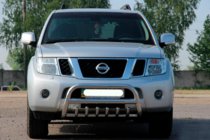Nissan Pathfinder R51 2005-2014 гг. Передняя защита WT008 (нержавейка) фото 3