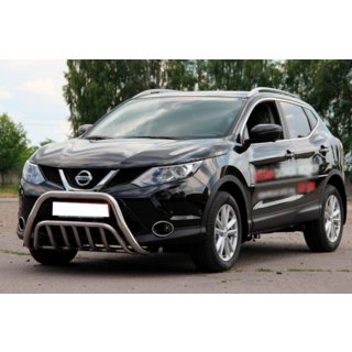 Кенгурятник WT002 (Нержавейка) Nissan Qashqai 2014-2021 гг. фото 2