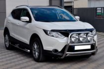 Nissan Qashqai 2014-2021 гг. Защита переднего бампера WT018 (нержавейка) фото 1