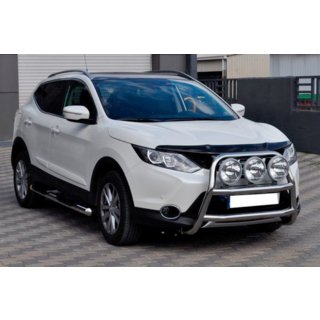 Защита переднего бампера WT018 (нержавейка) Nissan Qashqai 2014-2021 гг. фото 1