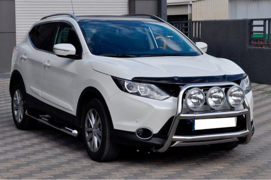 Nissan Qashqai 2014-2021 гг. Защита переднего бампера WT018 (нержавейка) Image
