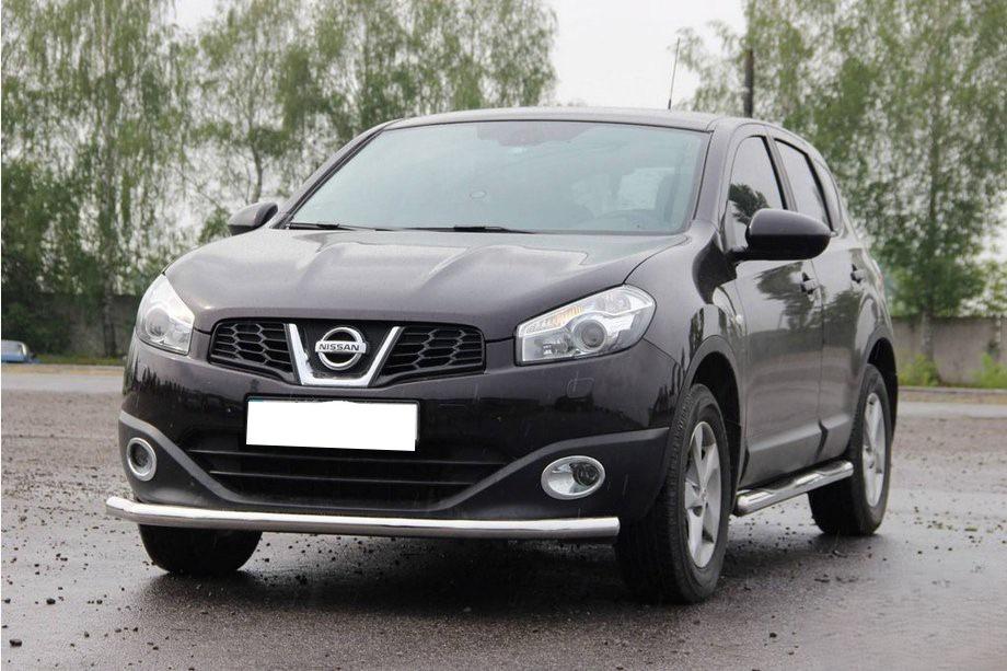 Nissan Qashqai 2010-2014 гг. Передняя Защита ST008 (Нержавейка) 42 мм Фото 2