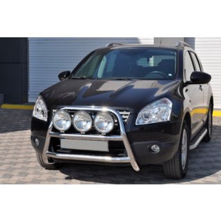Кенгурятник WT018 (нержавейка) Nissan Qashqai 2007-2010 гг. фото 3