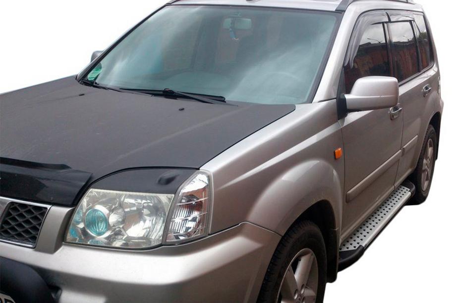 Nissan X-trail T30 2002-2007 гг. Боковые Подножки Allmond Grey (2 шт., Алюминий) Image