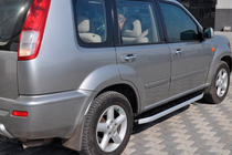 Nissan X-trail T30 2002-2007 гг. Боковые пороги Fullmond (2 шт., алюминий) фото 4