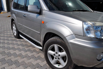 Nissan X-trail T30 2002-2007 гг. Боковые пороги Fullmond (2 шт., алюминий) фото 1