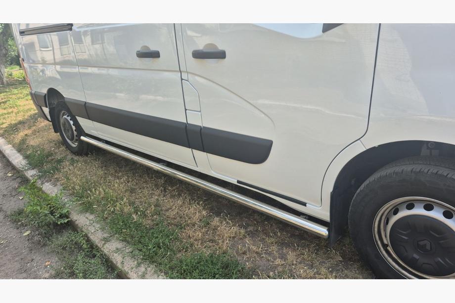 Renault Master 2011-2023 гг. Боковые трубы BB002 (2 шт., нержавейка) Фото 9