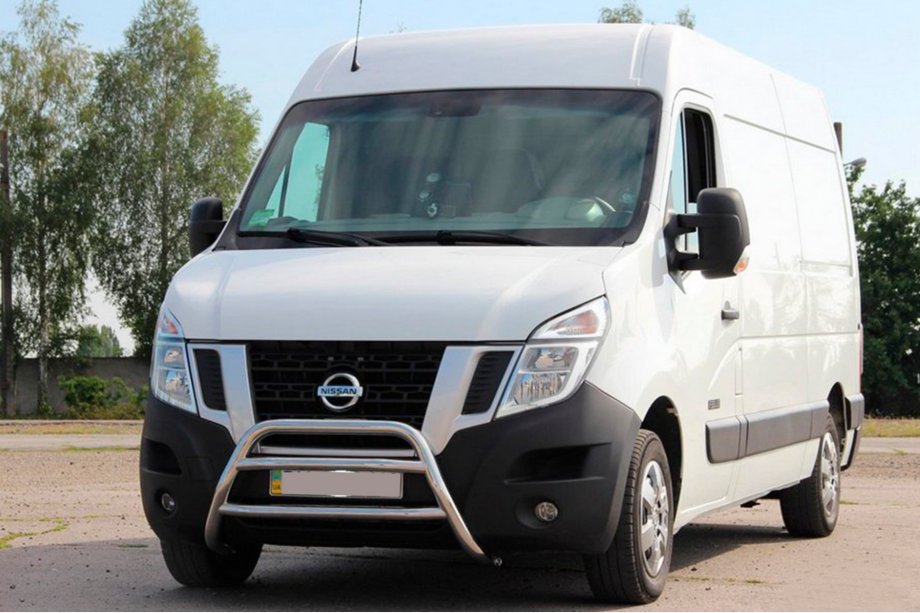 Renault Master 2011-2023 гг. Защита переднего бампера WT022 (нержавейка) Фото 2