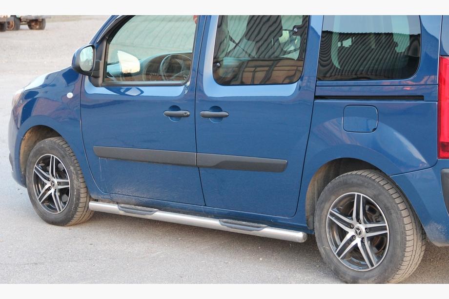 Mercedes Citan 2013-2021 гг. Боковые трубы (2 шт., нержавейка) 70мм, Длинная база с пластиковыми вставками Фото 2
