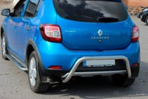 Dacia Sandero 2013-2020 гг. Задняя дуга AK007 (нерж сталь) фото 1